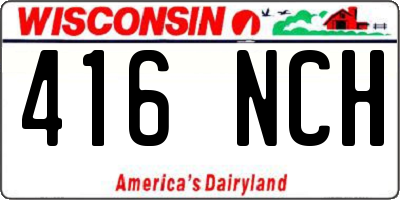 WI license plate 416NCH