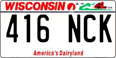 WI license plate 416NCK