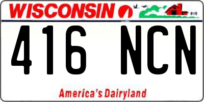 WI license plate 416NCN