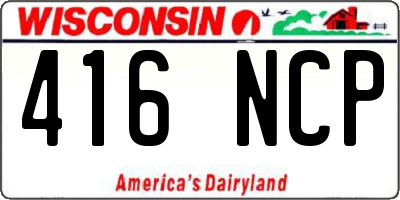 WI license plate 416NCP