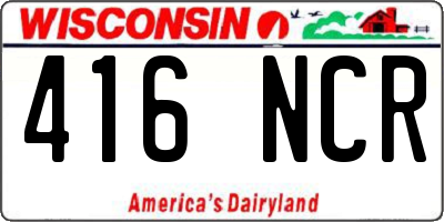 WI license plate 416NCR