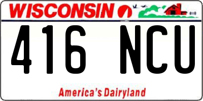 WI license plate 416NCU