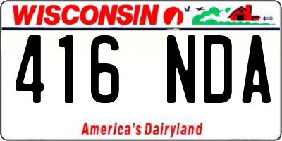 WI license plate 416NDA