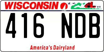 WI license plate 416NDB