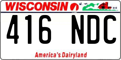 WI license plate 416NDC