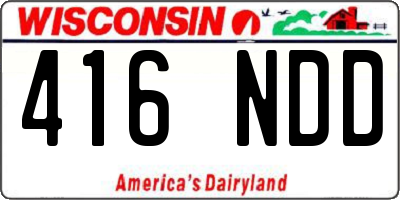WI license plate 416NDD