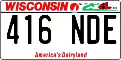 WI license plate 416NDE