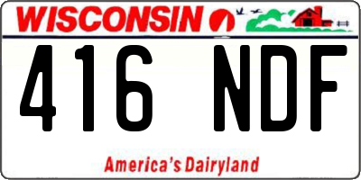 WI license plate 416NDF