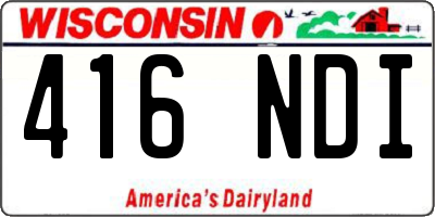 WI license plate 416NDI