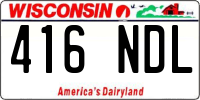 WI license plate 416NDL