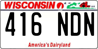 WI license plate 416NDN