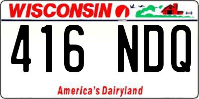 WI license plate 416NDQ