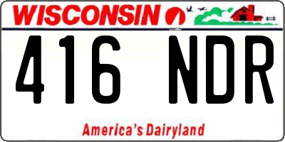 WI license plate 416NDR
