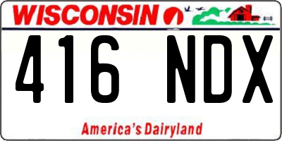 WI license plate 416NDX