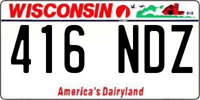 WI license plate 416NDZ