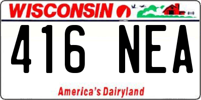 WI license plate 416NEA