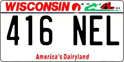 WI license plate 416NEL