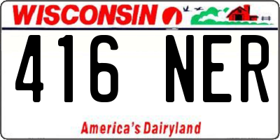 WI license plate 416NER