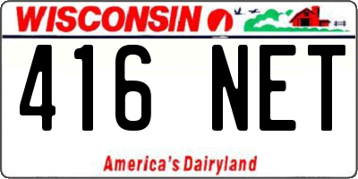 WI license plate 416NET