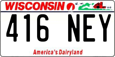 WI license plate 416NEY