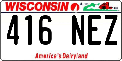 WI license plate 416NEZ