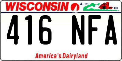 WI license plate 416NFA