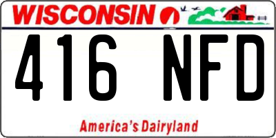 WI license plate 416NFD