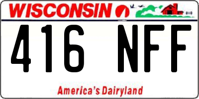 WI license plate 416NFF