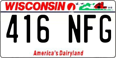 WI license plate 416NFG
