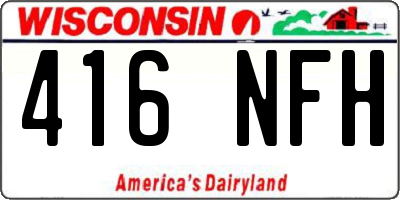 WI license plate 416NFH