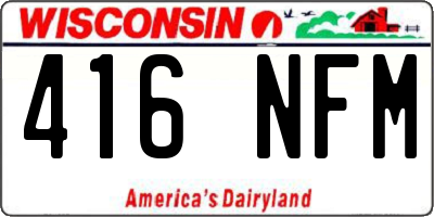 WI license plate 416NFM