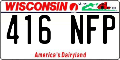 WI license plate 416NFP