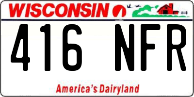 WI license plate 416NFR