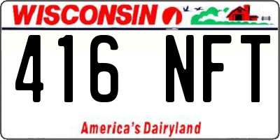 WI license plate 416NFT