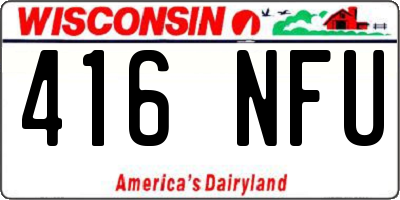 WI license plate 416NFU