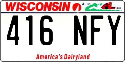 WI license plate 416NFY