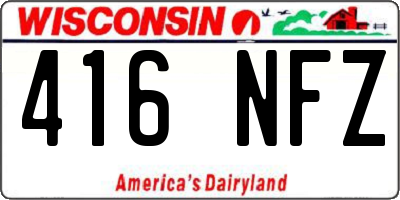 WI license plate 416NFZ