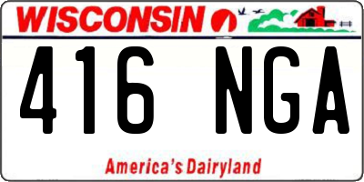 WI license plate 416NGA