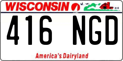 WI license plate 416NGD