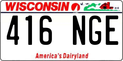 WI license plate 416NGE