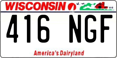 WI license plate 416NGF