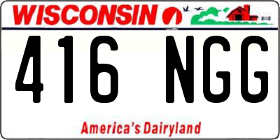 WI license plate 416NGG