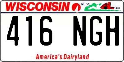 WI license plate 416NGH