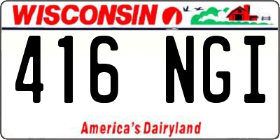 WI license plate 416NGI