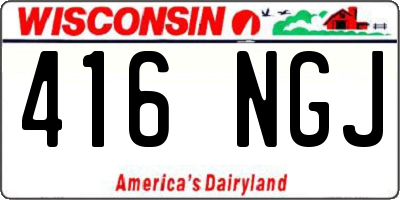 WI license plate 416NGJ