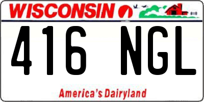 WI license plate 416NGL