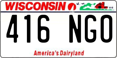 WI license plate 416NGO