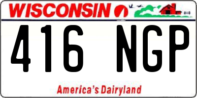 WI license plate 416NGP