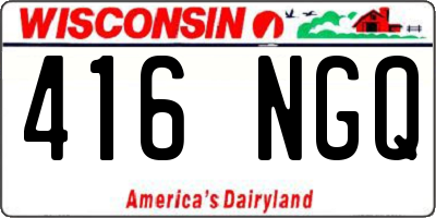 WI license plate 416NGQ