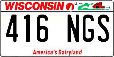WI license plate 416NGS